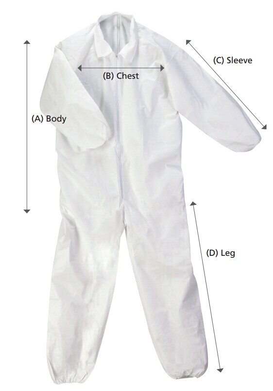 Breathable SPP Non Woven Disposable Coverall With Zip Velcro