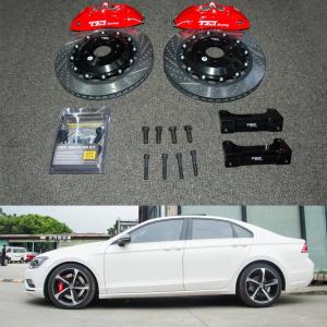 China 4 Piston Racing Caliper VW big Brake Kit 355*28 MM High Carbon Disc Racing And Brake Pads For Lamando 18 Inch Rim wholesale
