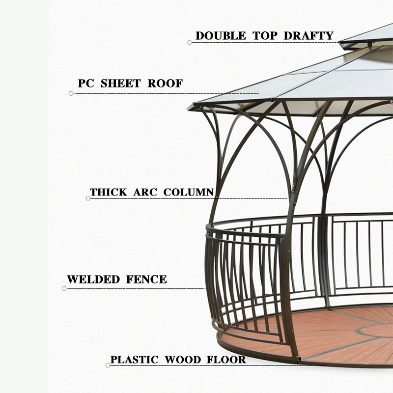Sail Cast Iron Gazebo PVC Coated Camping Gazebo Customized