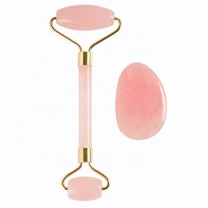 China 100% Natural Rose Jade Roller And Gua Sha wholesale
