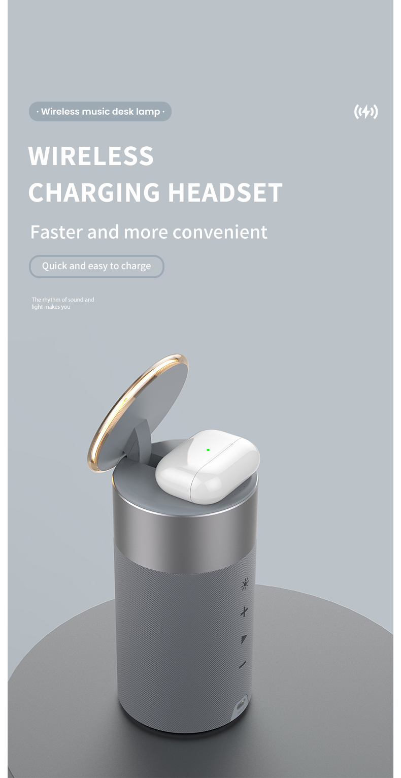 15W Maximum Output Power Grey Wireless Charger Adapter for Fast Charging Mobile Phones