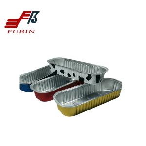 China Rectangular Colored Aluminum Foil Pans 165mm*65mm For Baking Cake wholesale