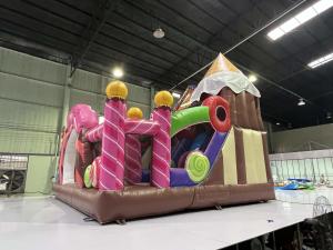 China PVC Kids Custom Inflatable Jumpers Rent Inflatable Bounce House Sugar Theme wholesale