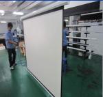 White Motorized Silver Projection Screen