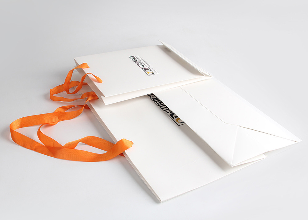 Decorative Fancy Folding Gift Packing Bags Logo Printed For Beauty Equipment