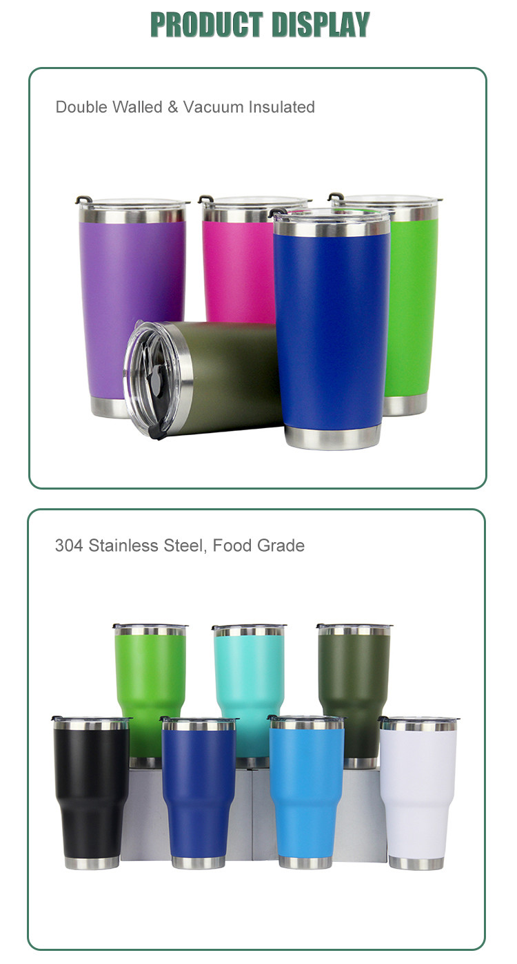 Wholesale 20oz Double Wall Vacuum Insulated Tumbler Stainless Steel Car Travel Coffee Mugs With Lids