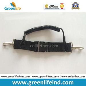 China Black Bungee Spiral Cord Lanyard with Heavy Webbing Safety Belt wholesale