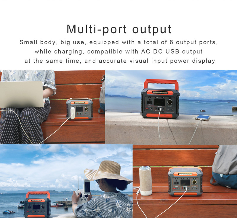 Lithium Battery Portable Camping Power Supply 300W Dc output ABS Plastic Material