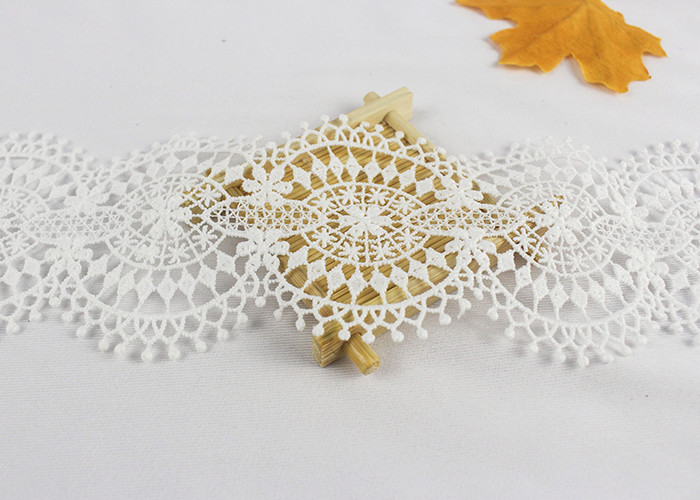 Noble Floral Chemical Polyester Eyelet Lace Trim Embroidery Design For Handicraft