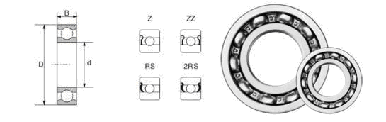 60002RS Single Row Axial Radial Deep Groove Ball Bearing With Two Seals