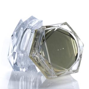 China Small Clear Glass Cream Jars Hand Eye Cream Clear Square Shape Glass Cosmetics Cream Jars wholesale