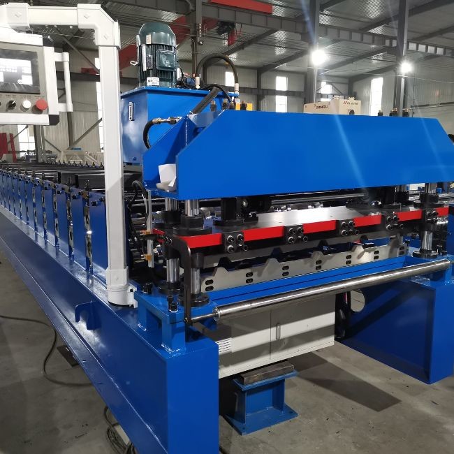 Hydraulic Cutting Metal Sheet Roll Forming Machine PLC Control Trapezoidal Roll Forming Machine