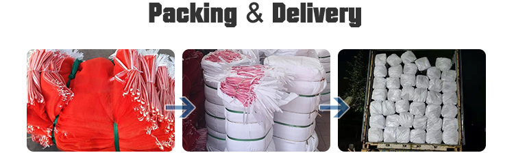 5kg 25kg 50kg Red Vegetable Packaging Bags PE Mono Mesh Bag for Onion Custom Order