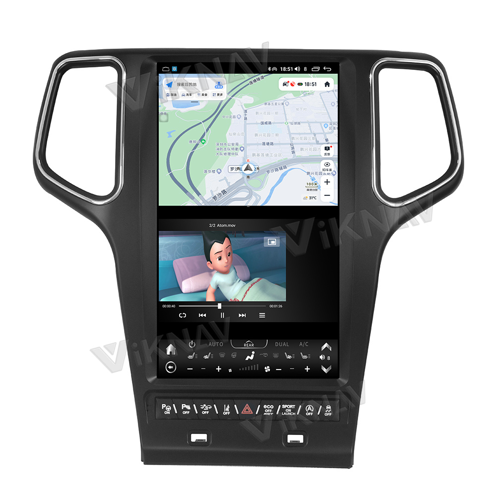 Viknav Car Radio For Jeep Grand Cherokee (2014-2019) 14.4 inch Android 13 Auto Stereo GPS Navigation Wireless Carplay