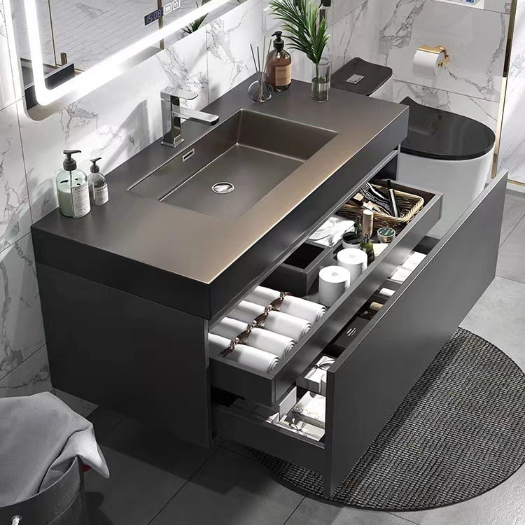 Wall Mount Custom Modern Bathroom Vanity Units Bathroom Vanity Sink Combo Set ODM