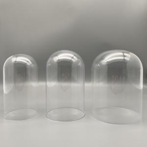 China Christmas Plastic Cloche Bell Jar Dome With Black Plastic LED Light wholesale