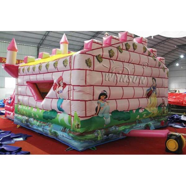 Pink Princess Trampoline with Slide WSC-256 Customized Size