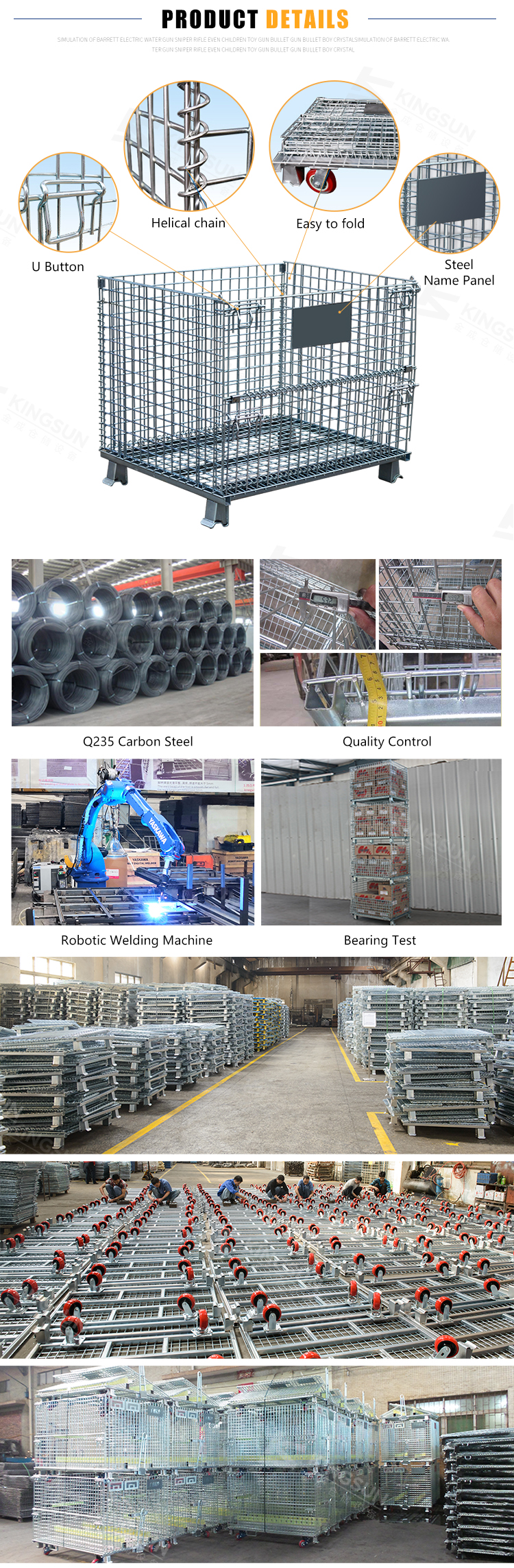 1000kg Galvanized Stackable Wire Mesh Storage Cages