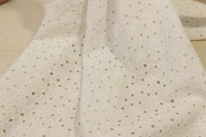 China 15yds Cotton Embroidered Lace Fabric Slim Transluscent For Multiapplication wholesale