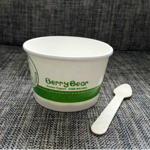 Disposable Ice Cream Cups With Lid And Spoon , Custom Printed Ice Cream Cups