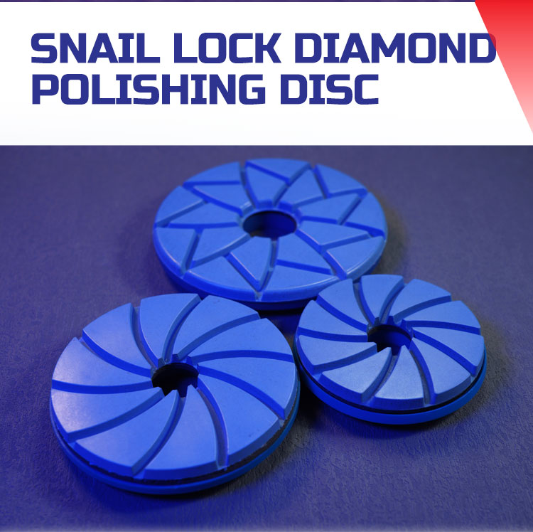 Resin Diamond Snail Lock Edge Polishing Grinding Disc for Granite Marble Customized