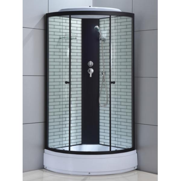 Black Square Sliding Door Tempered Glass Shower Room