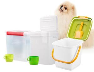 China Food grade square Plastic Bucket 20 liter with lid, dog food plastic container, PP/PE Plastic dogs-food Bucket Pail Easi wholesale