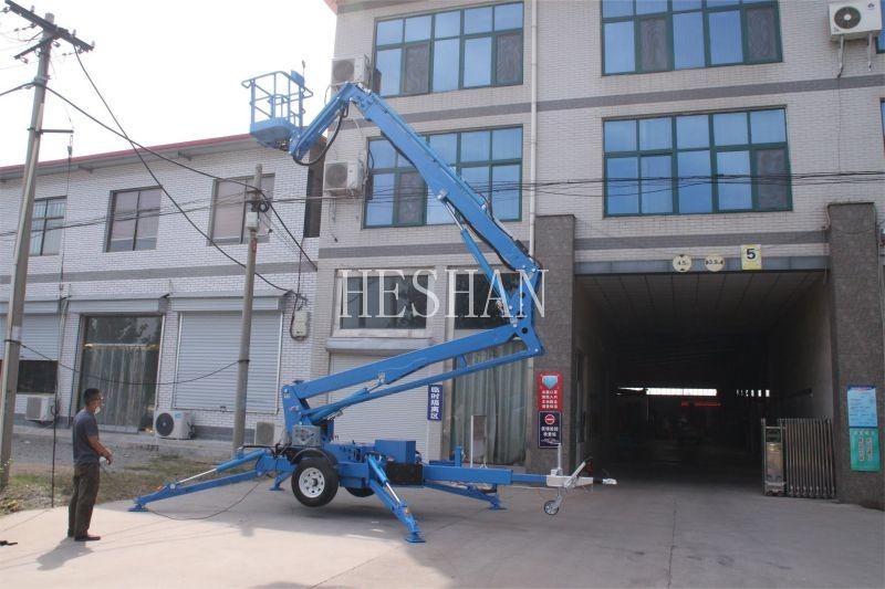 Small Towable Electric Lightweight Articulating Boom Lift Easy Operation
