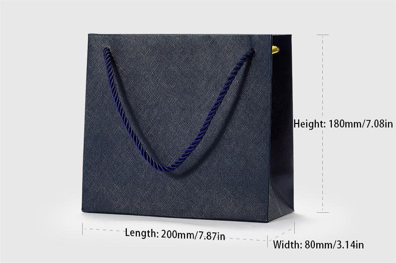Hand Length Handle Ivory Board Paper Shopping Bags with Custom Print and Luxury Design