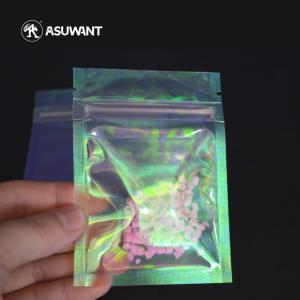 China Transparent Holographic Packaging Bag Laser Clear Zipper Food Grade Bag wholesale