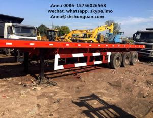 China 20 Ft Tri Axles Used Truck Trailers Single Drum Roller For Transportation wholesale