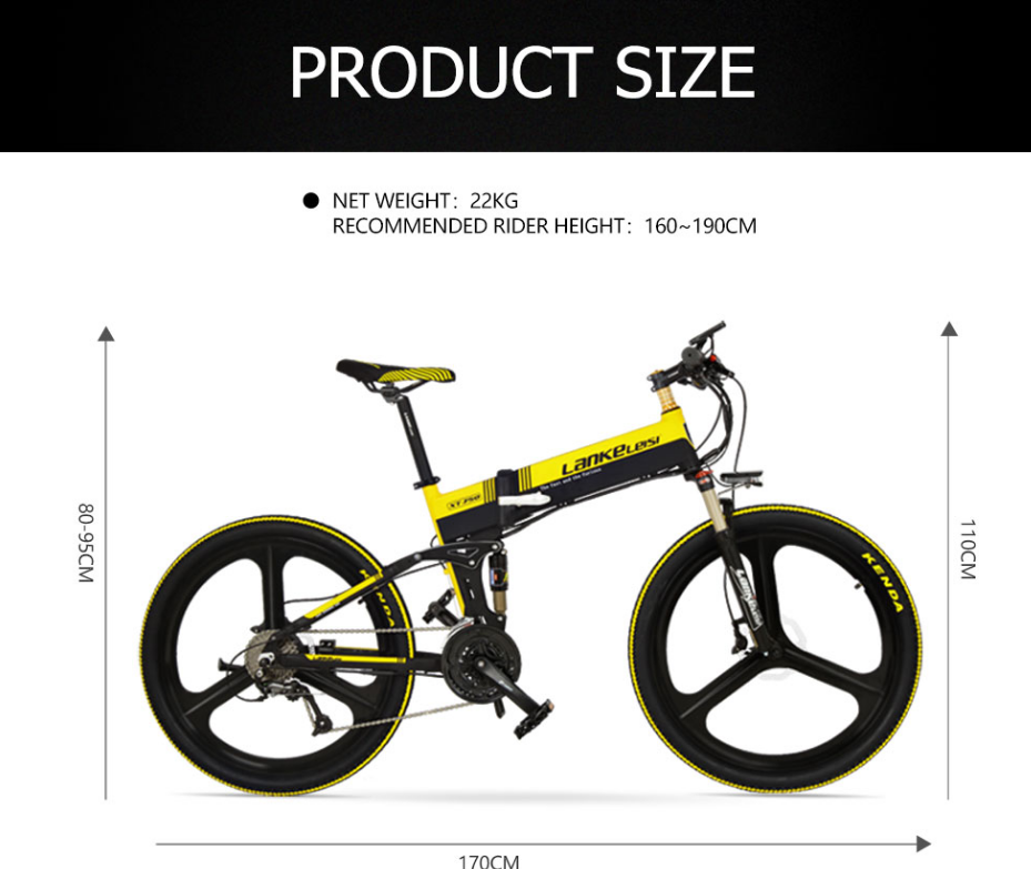 Smart Anti Slip 26 Inch Electric Bicycle Foldable Hidden Battery