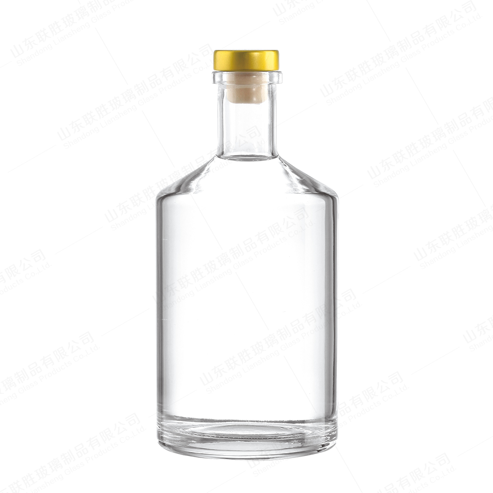 Bartop 700ml 750ml Clear Matte Black Glass Liquor Bottle for Nordic Gin Whiskey Vodka Rum