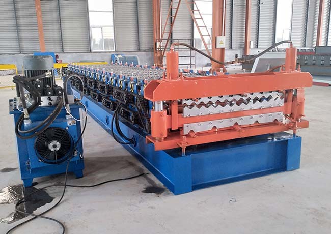 Rib Roof / Corrugated Steel Panel Roll Forming Machine With Hydraulic Driving System