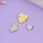 2 Hole Heart Shape 1mm 304 Stainless Steel Blank Stamping Tag