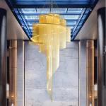 Large Hotel Staircase Stairwell Living room tassels Spirl Chandelier（WH-CC-28）