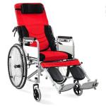 Hospital Lightweight Collapsible Wheelchair Blue Orange Light Foldable