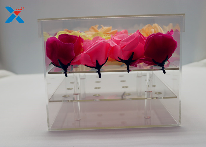 Clear Lid Acrylic Flower Box Luxury Plexiglass Flower Box Eco - Friendly