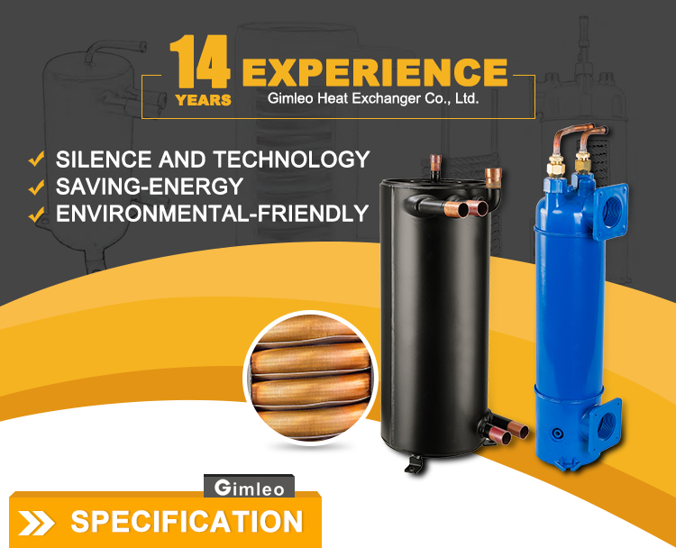 1.9KW Titanium Tube Heat Exchanger Water Cooled For Seafood Aquarium