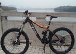 Mtb AM Mountain Bike Frame Black / Orange Color Smooth Welding 152mm Travel