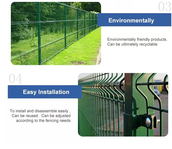 3.5mm Four Bends 3d Wire Mesh Fence 60mm*60mm / 50mm*50mm Post Size