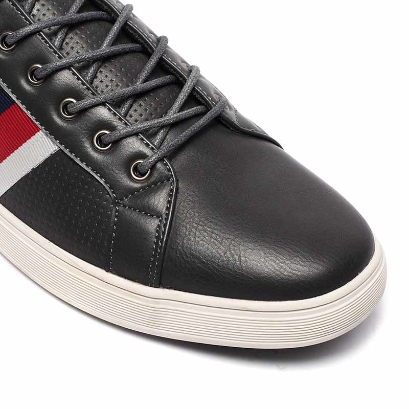 Black Antiskid Men'S Breathable Casual Shoes PU Upper