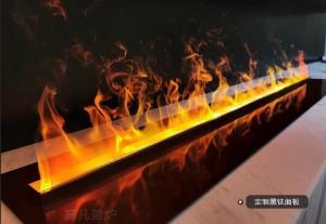 China Brown Electric Fireplace With Added Moisture Humidifier And Overheating Protection wholesale