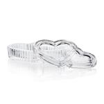 Crystal glass double heart jewelry gift box, jewelry case