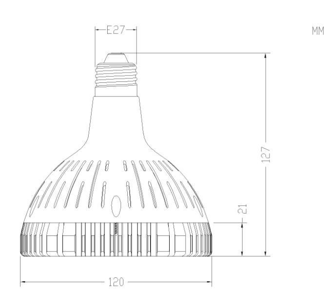 AC220V AC110V 60W dimmable E27 led par38 light led par38 lamp with OSRAM 3030 leds Replace 120W metal halide
