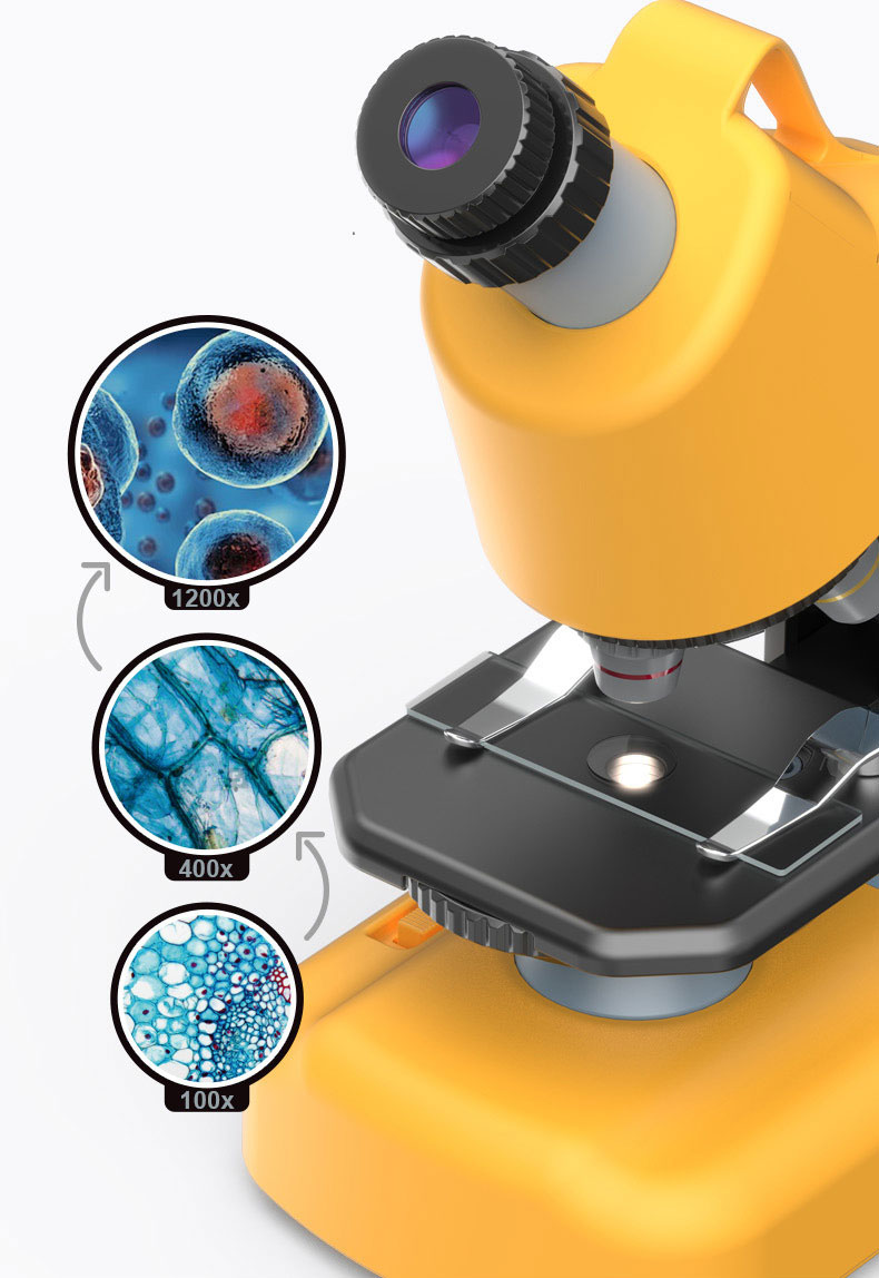 Definition Student Portable Biological Observation Microscope 1200x for Ages 2-4 Years