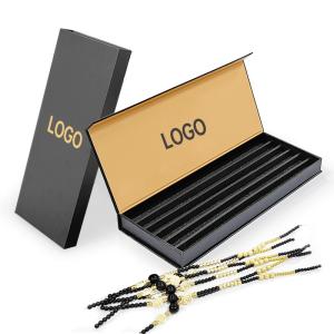 China Rigid Blank Yellow Packaging for Plastic Beans Charm Temple Bracelets 6 Bracelets Set wholesale
