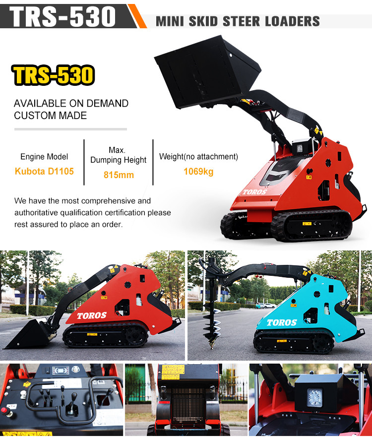 Landscaping Projects Mini Skid Steer Track Loader With 25-35Hp Engine