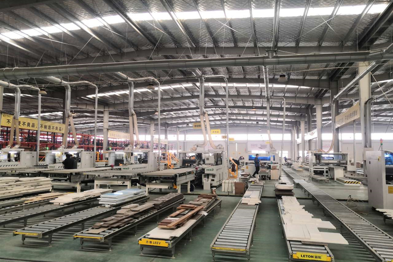 Automatic Panel Furniture Production Line L Layout 300mmx300mm Processing