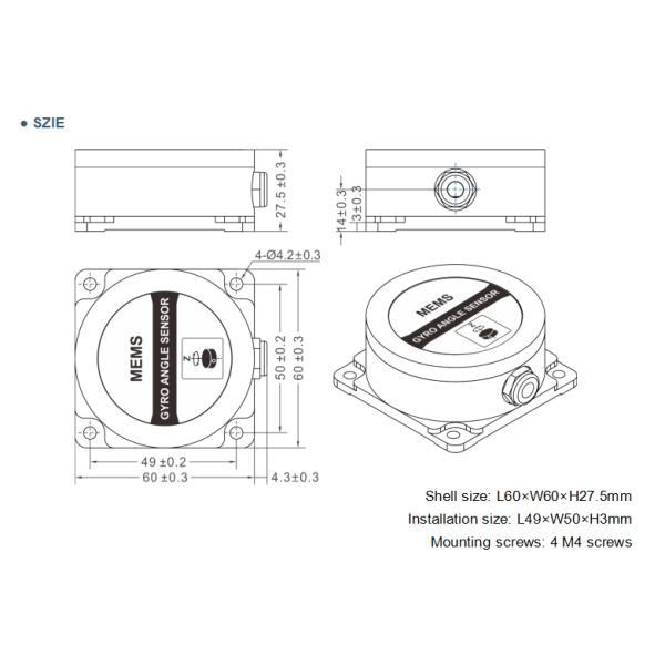 TL740D High Reliability CE Certified 3-Axis MEMS Gyroscope Sensor with Azimuth Angle Output for Industrial Applications